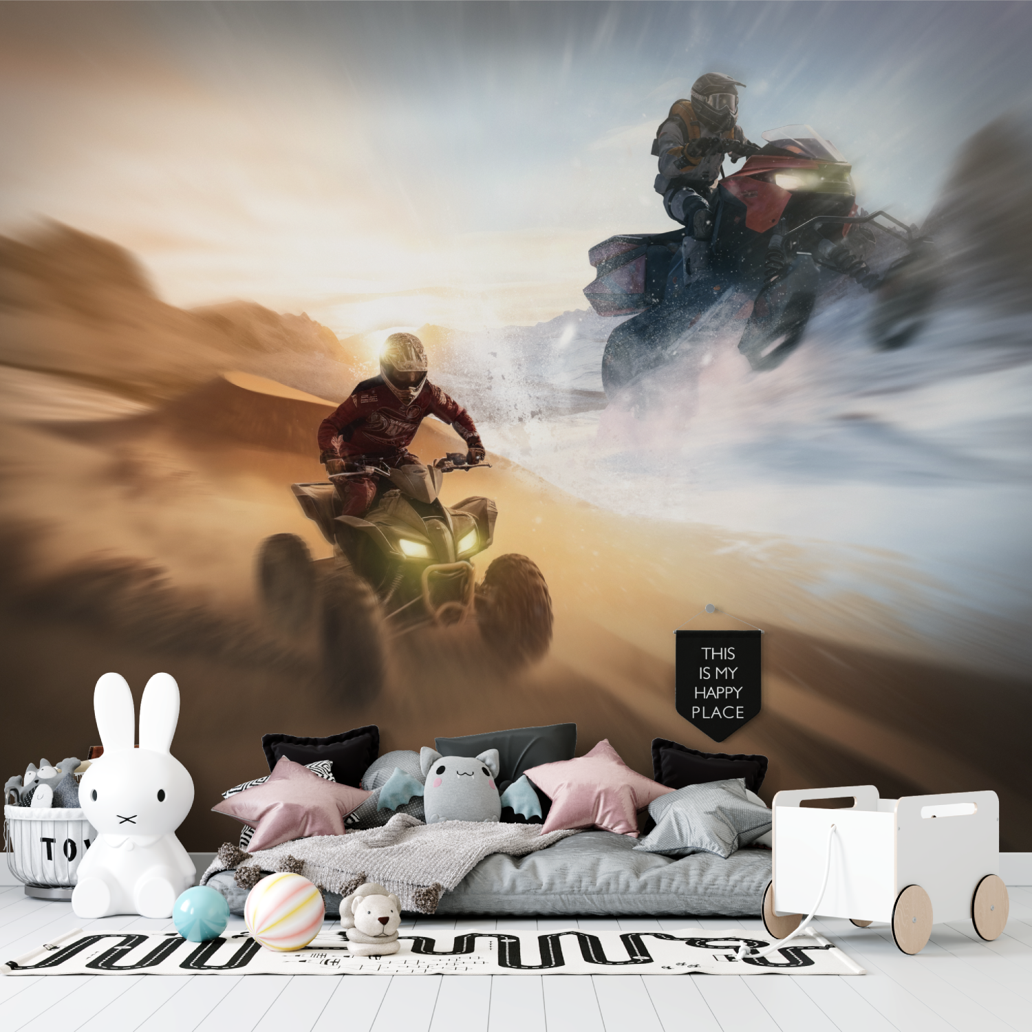 Papier peint garcon moto quad tapisserie garcon