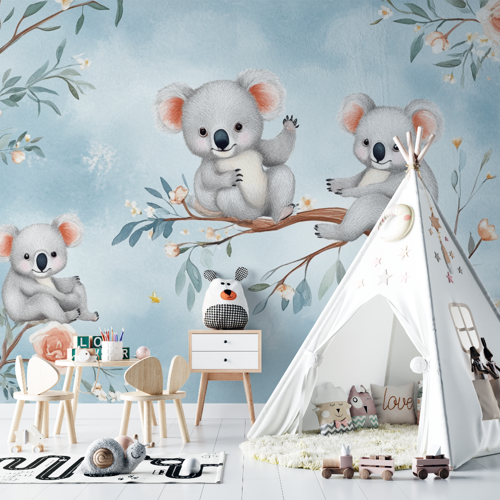 Papier peint koala et reve denfant chambre bebe