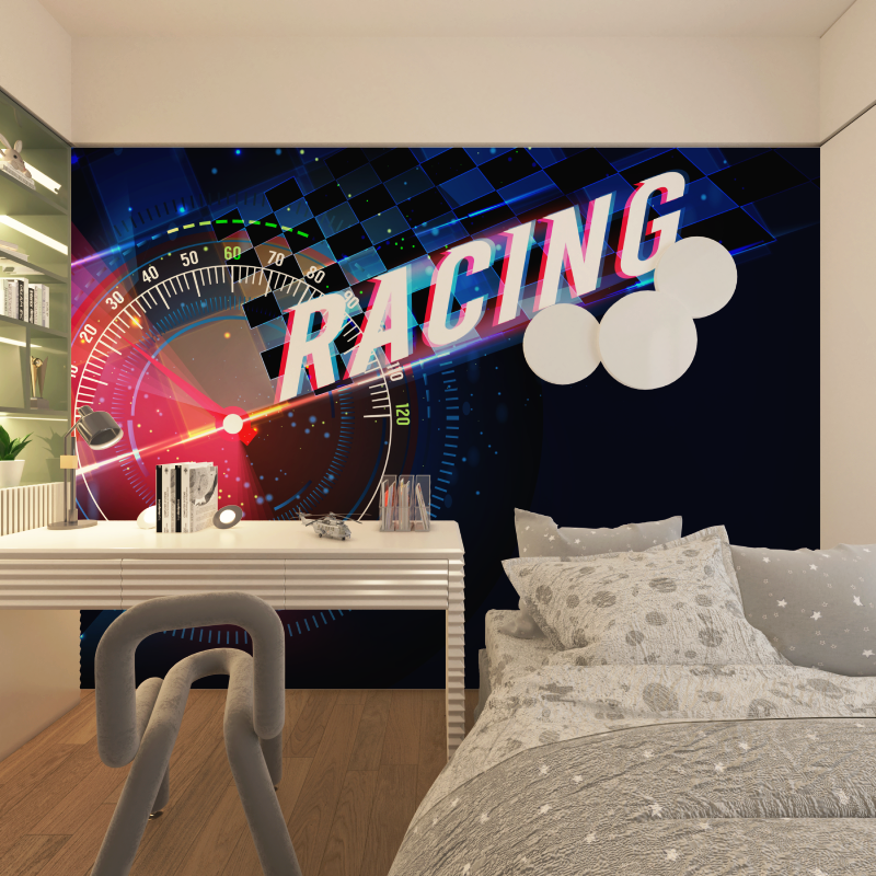 Papier peint compte tour voiture racing chambre adolescents