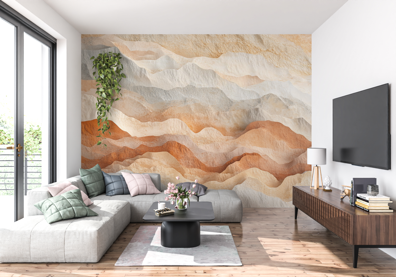 Papier peint terracotta tendance desert panoramique 4murs