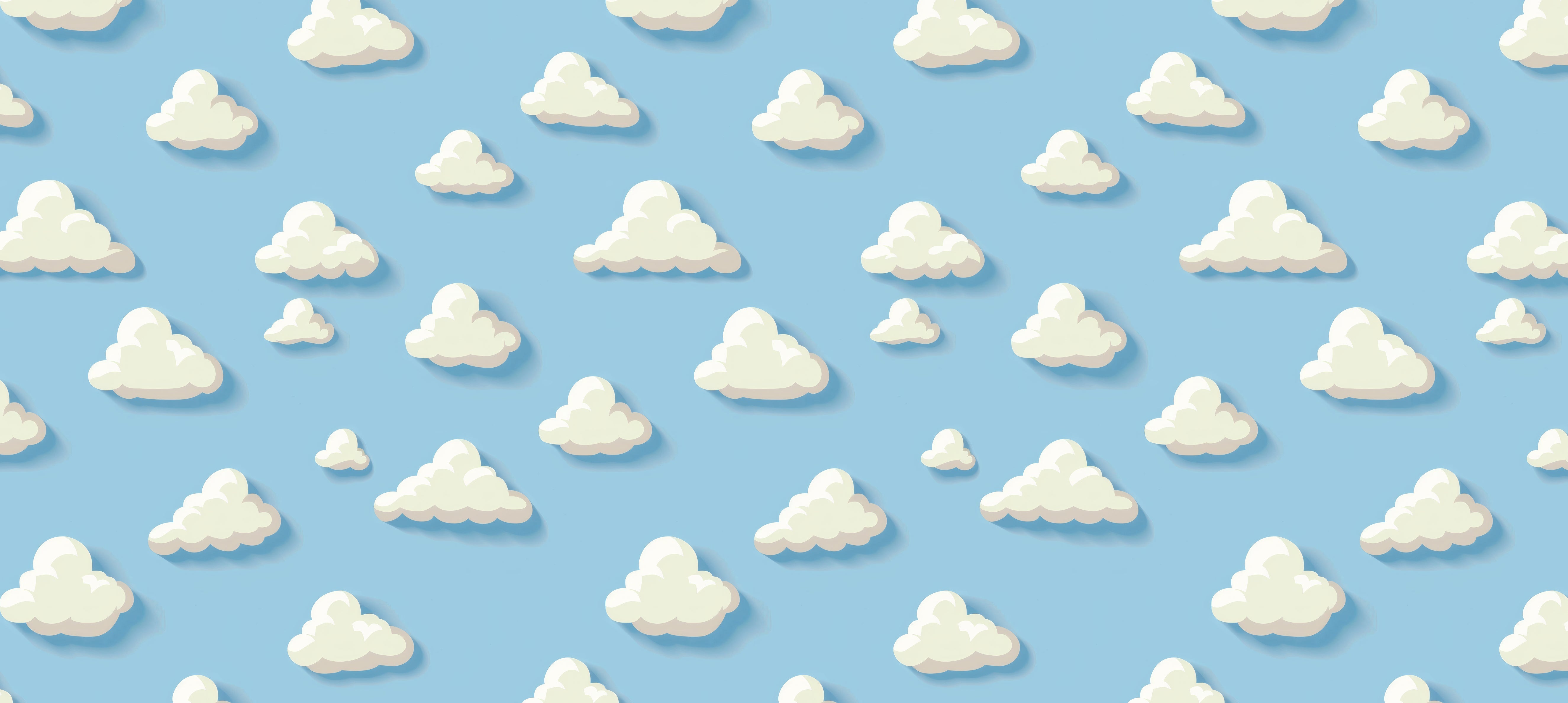 Papier peint Nuages bleu pour bébé