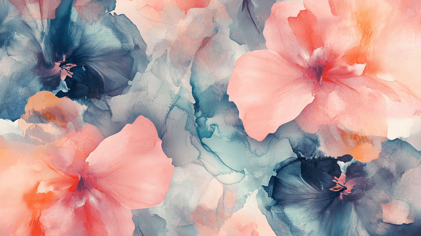 Papier Peint Aquarelle Pétales Floraux Abstraits Et Fluides