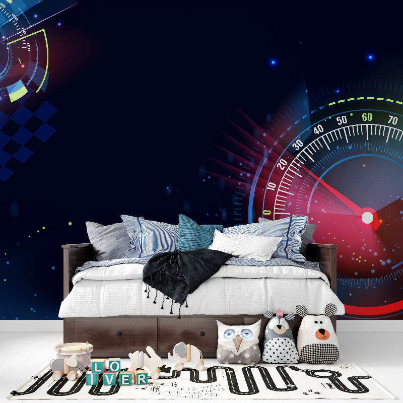 Papier peint compte tour voiture tapisserie pour ado