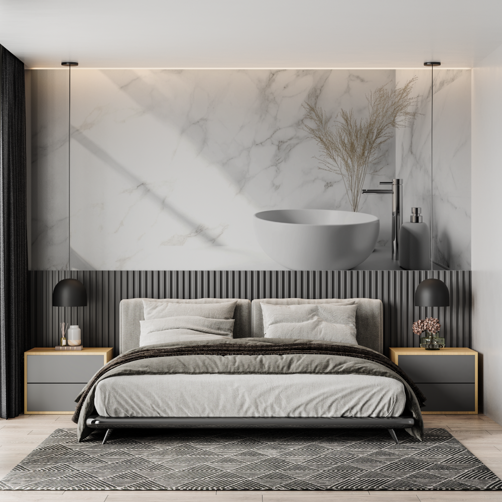 Papier peint wc trompe l oeil chambre adulte tendance