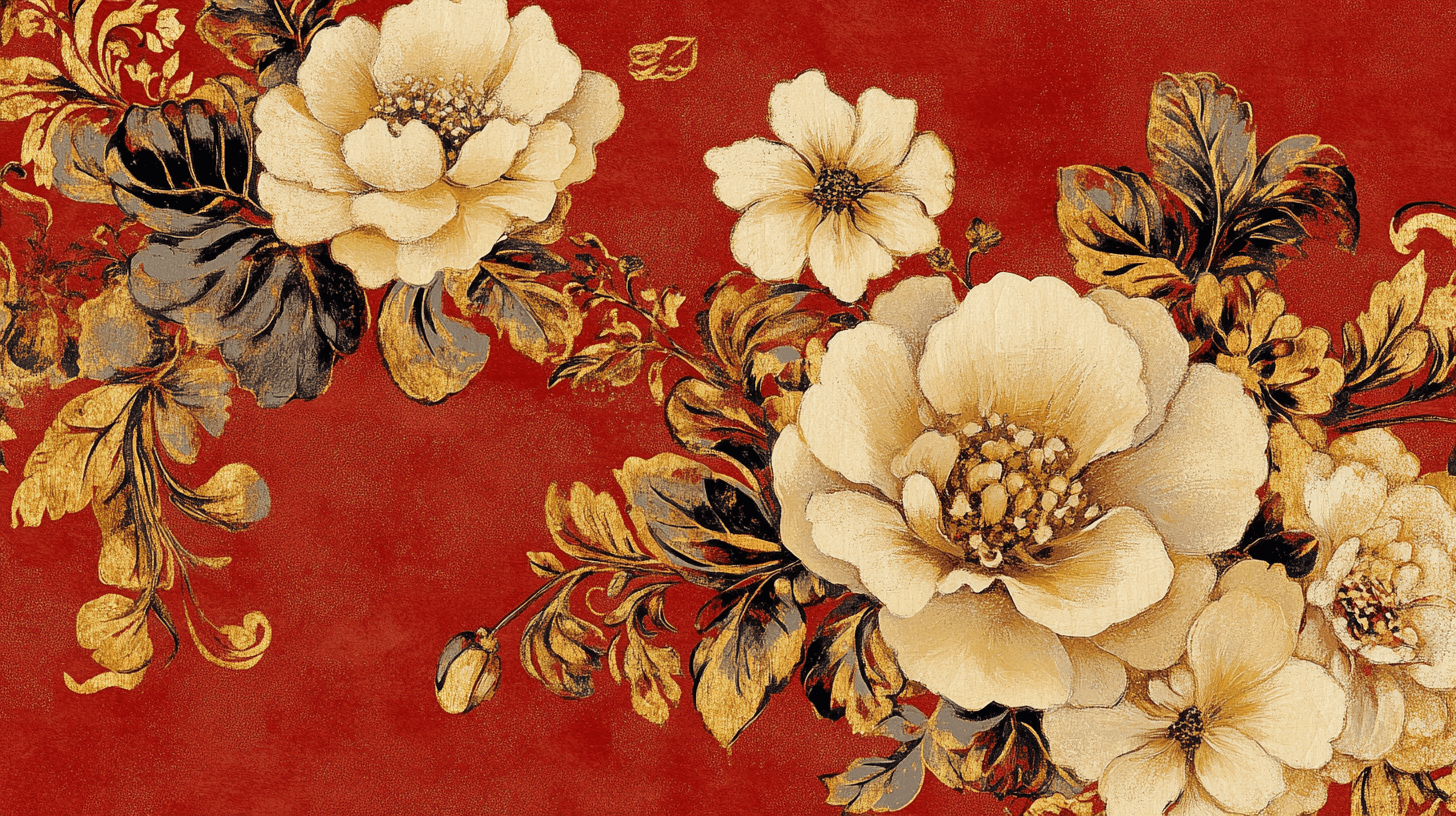 Papier Peint Vintage Rouge