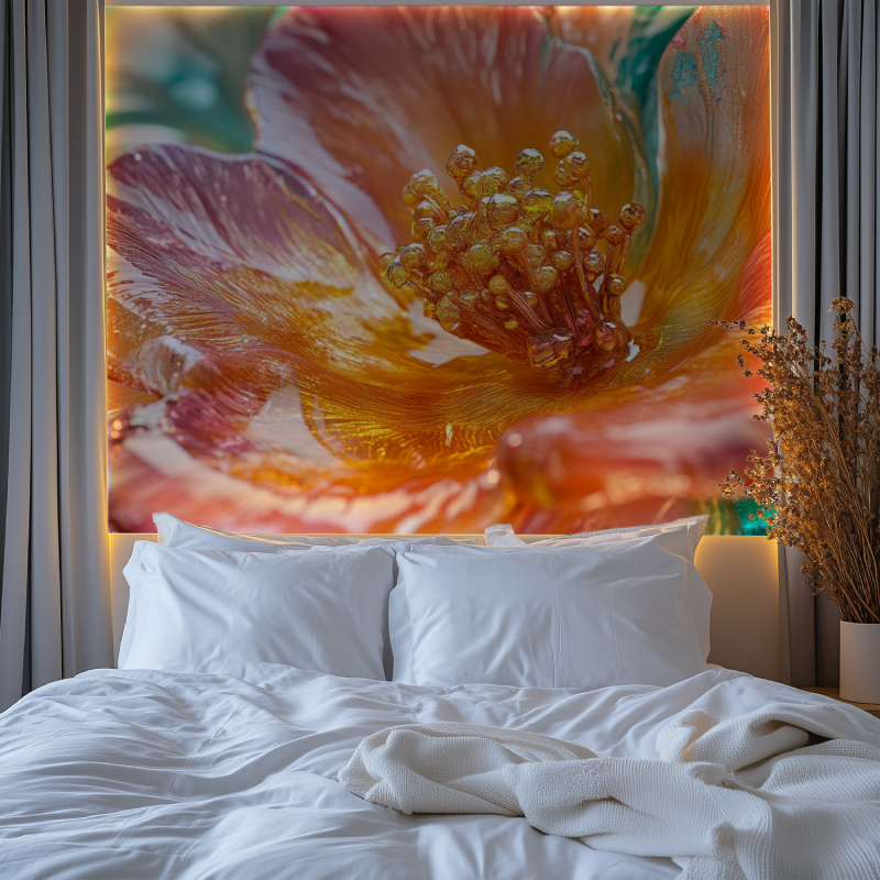 Papier peint fleur exotiques chambre premium