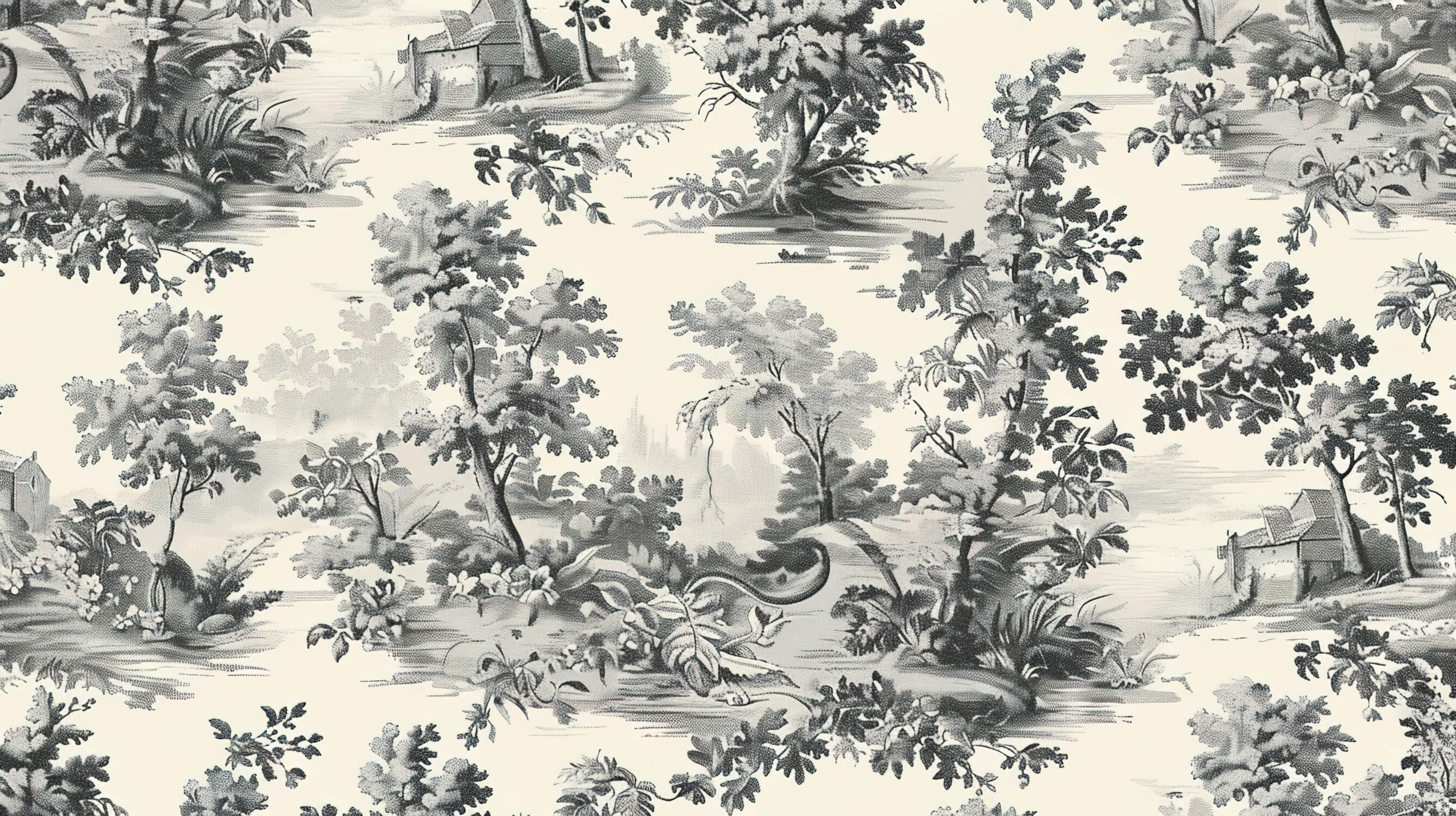 Papier Peint Toile De Jouy Arbuste
