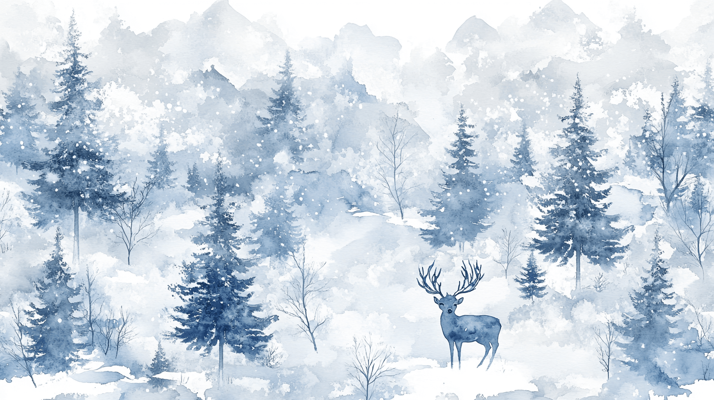 Papier Peint Forêt En Hiver