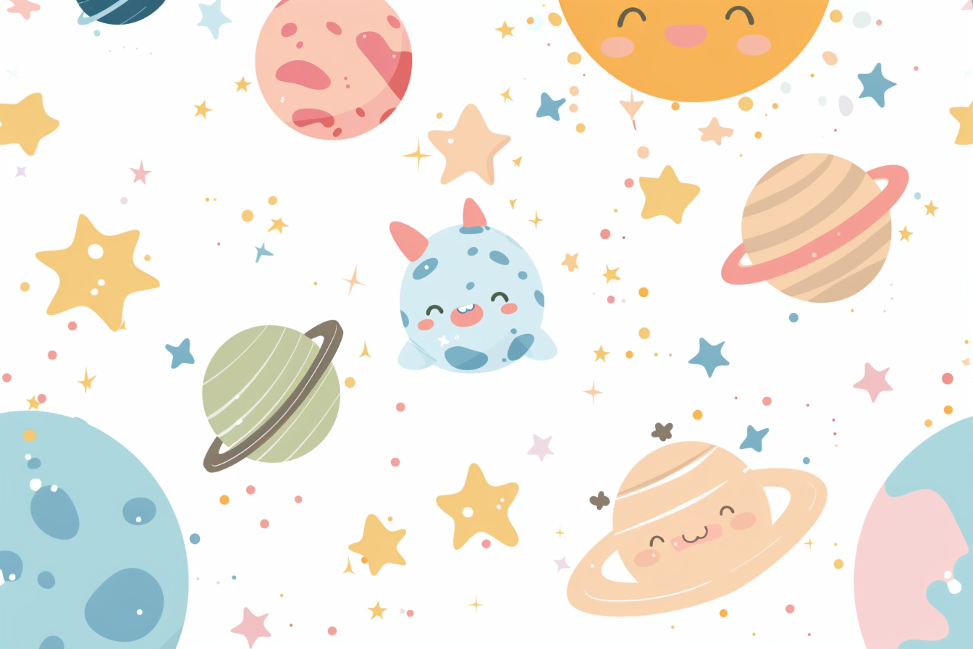 Papier peint Étoiles planètes