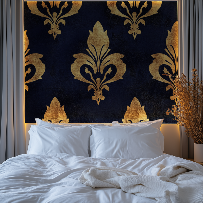 Papier peint fleur de lys fond chambre premium