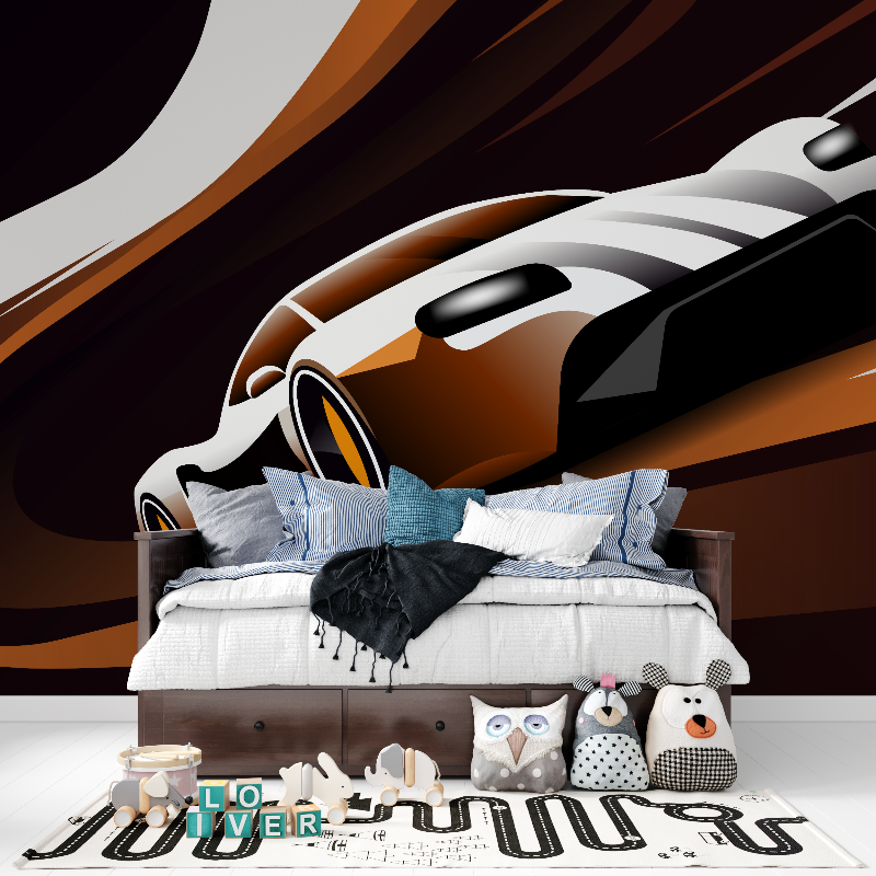 Papier peint voiture pour enfant panoramique garcon