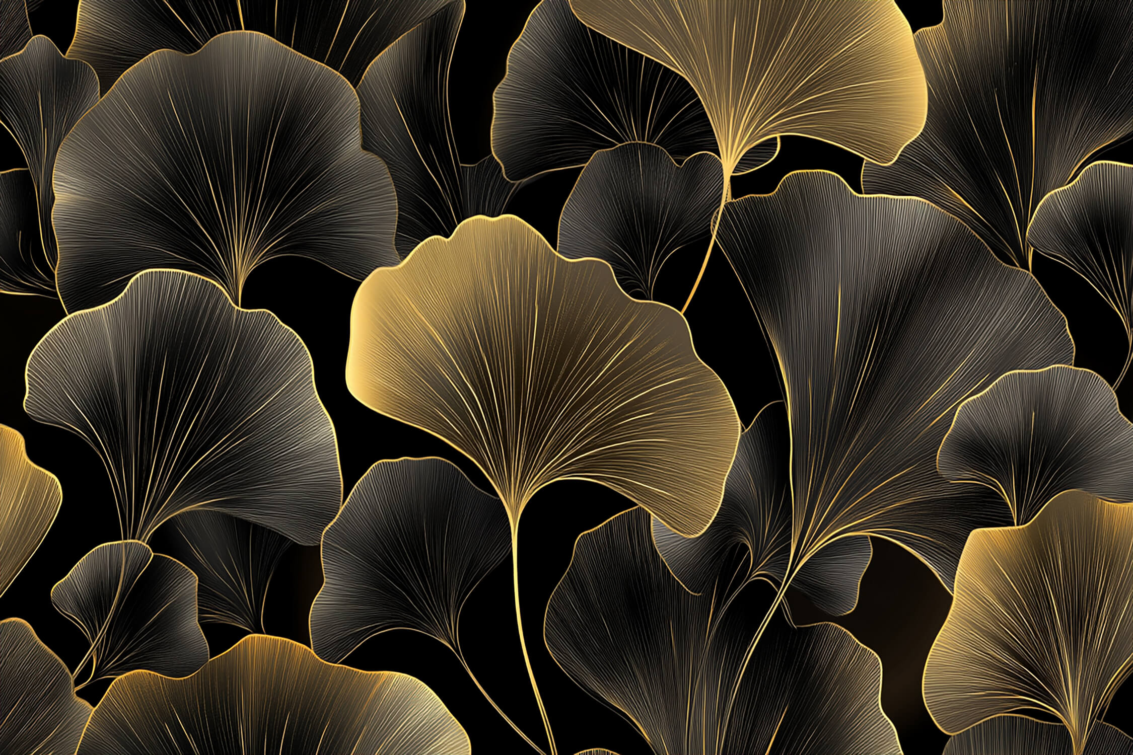 Papier Peint Doré Et Noir