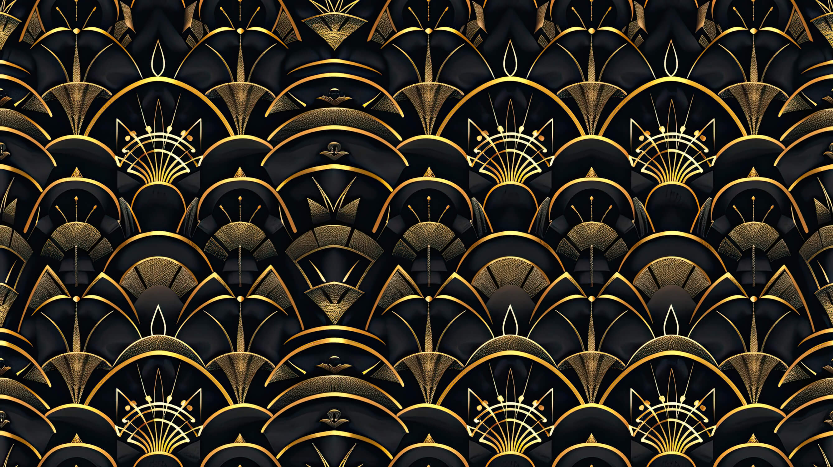 Papier Peint Art Déco Opulence Dorée