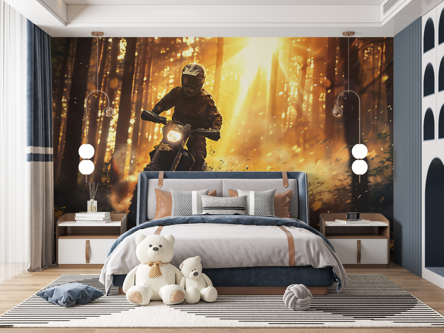 Papier peint moto decoration mur panoramique