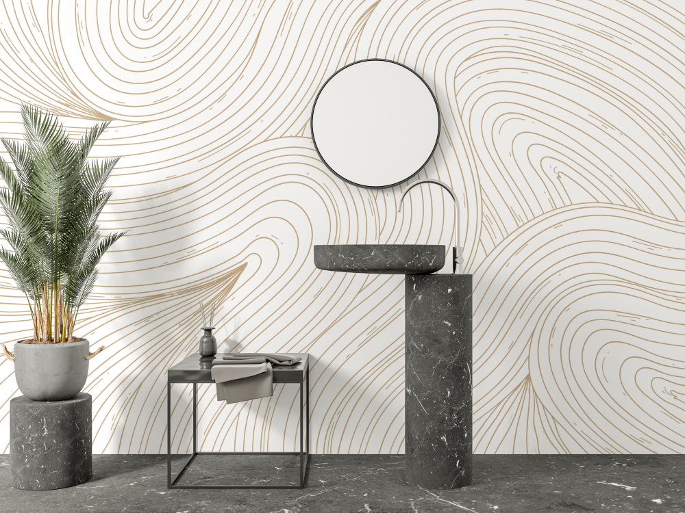 Papier peint 3d pour salle de bain salle bain