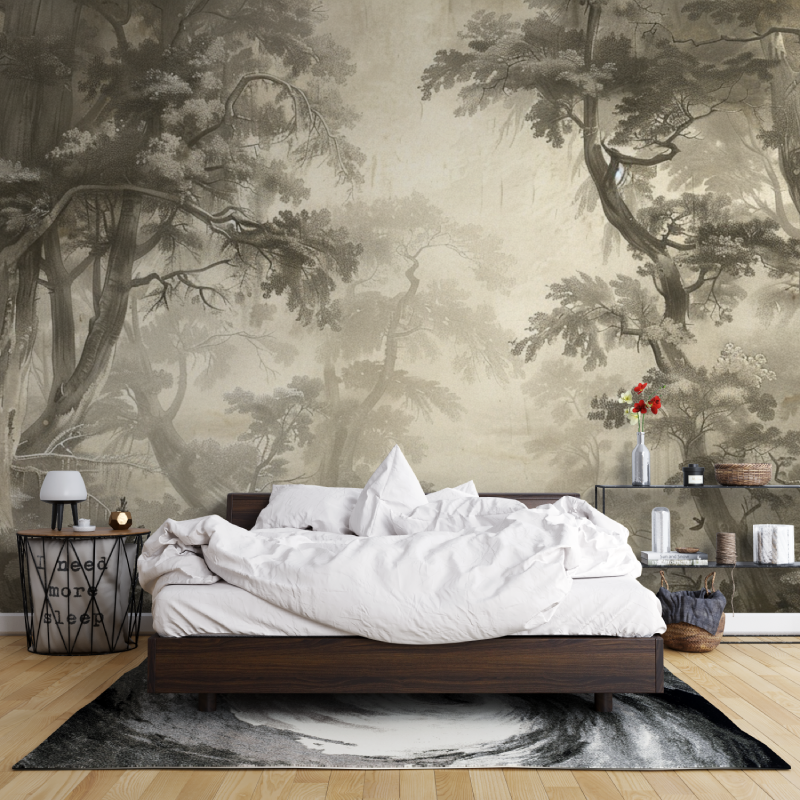 Papier peint foret sepia leroy merlin mur
