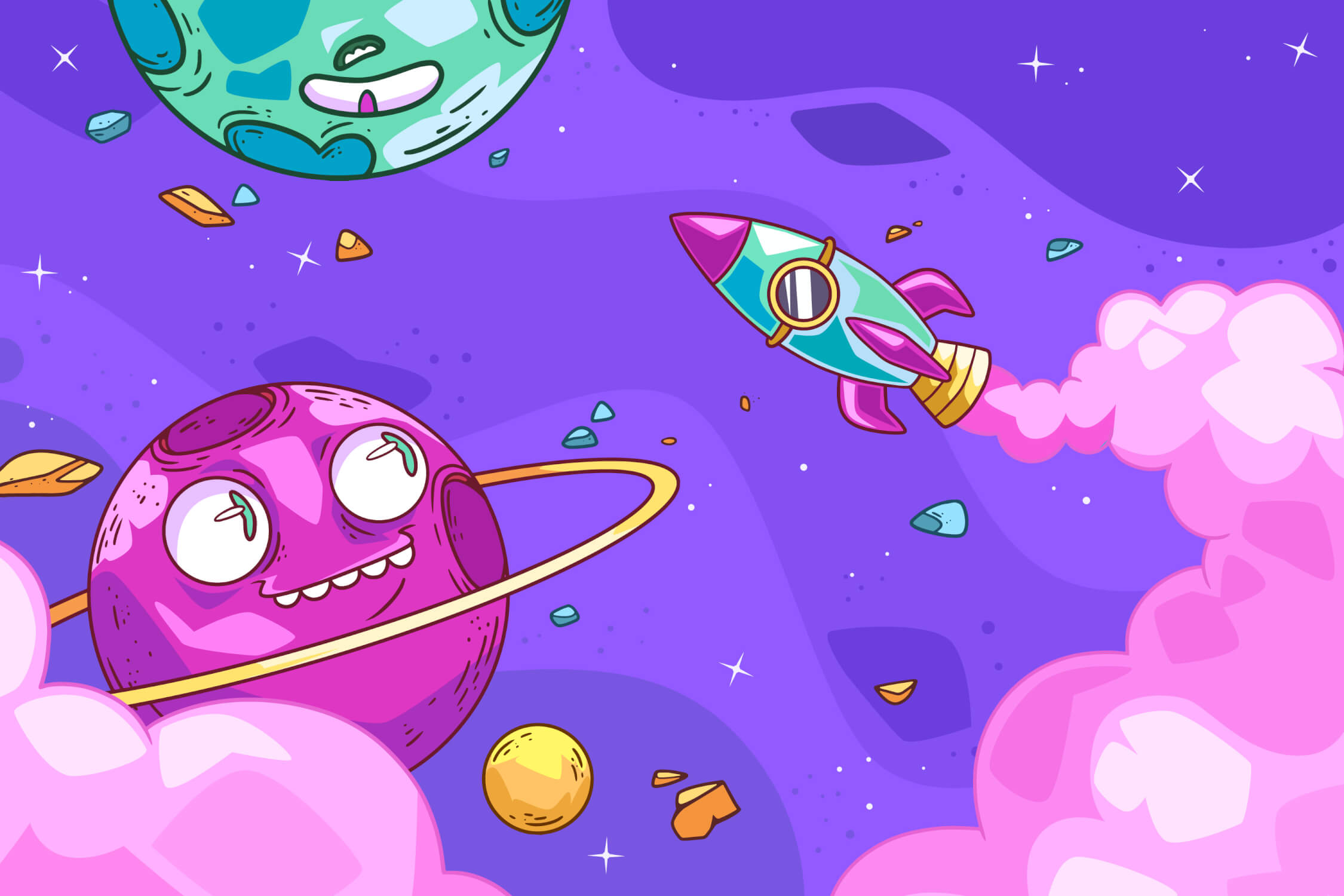 Papier Peint Espace Rigolo