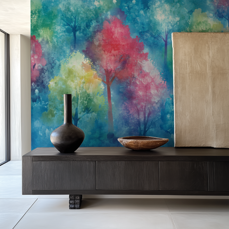 Papier peint arbre chagall salle manger papier