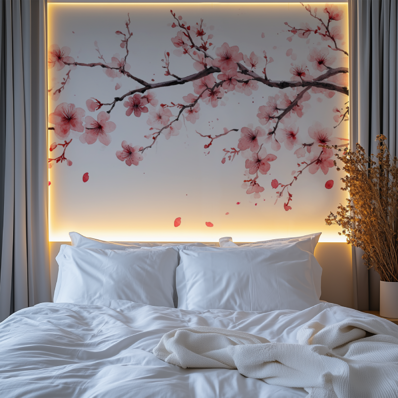 Papier peint fleur de cerisier chambre premium