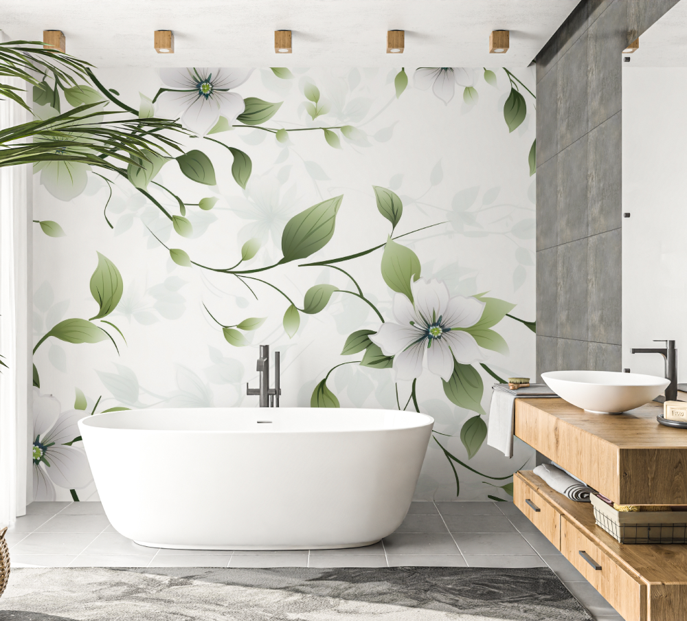 Papier peint intisse salle de bain salle de bain papier