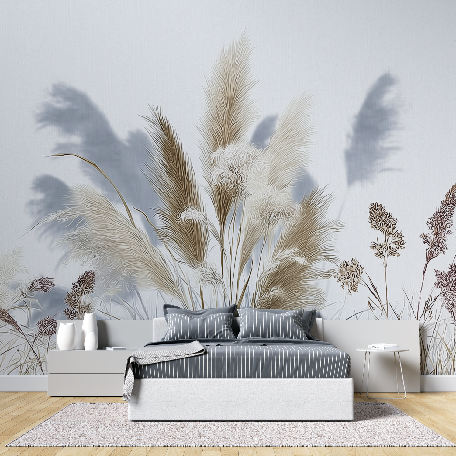 Cocooning leaf 3d mural wallpaper tete de lit