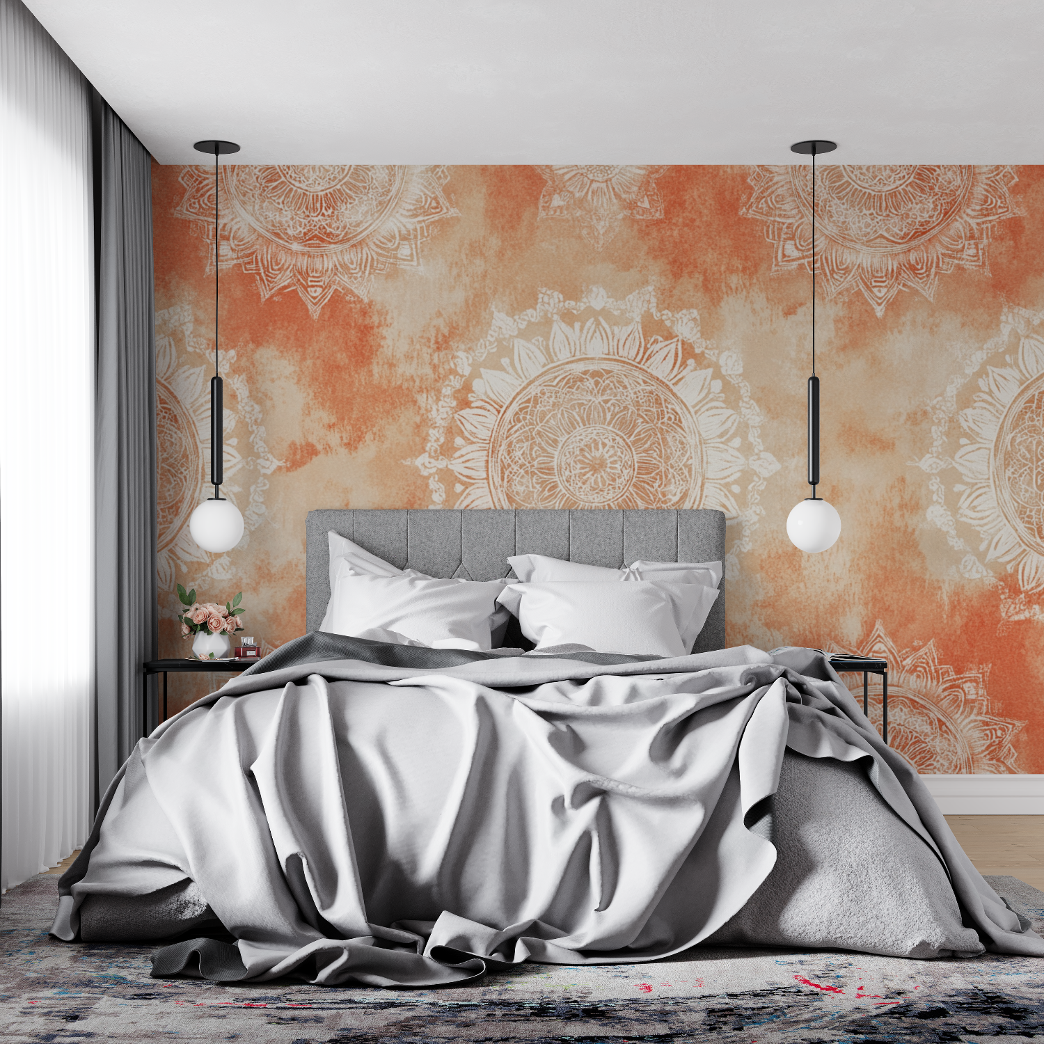 Papier peint terracotta boho chic 4murs