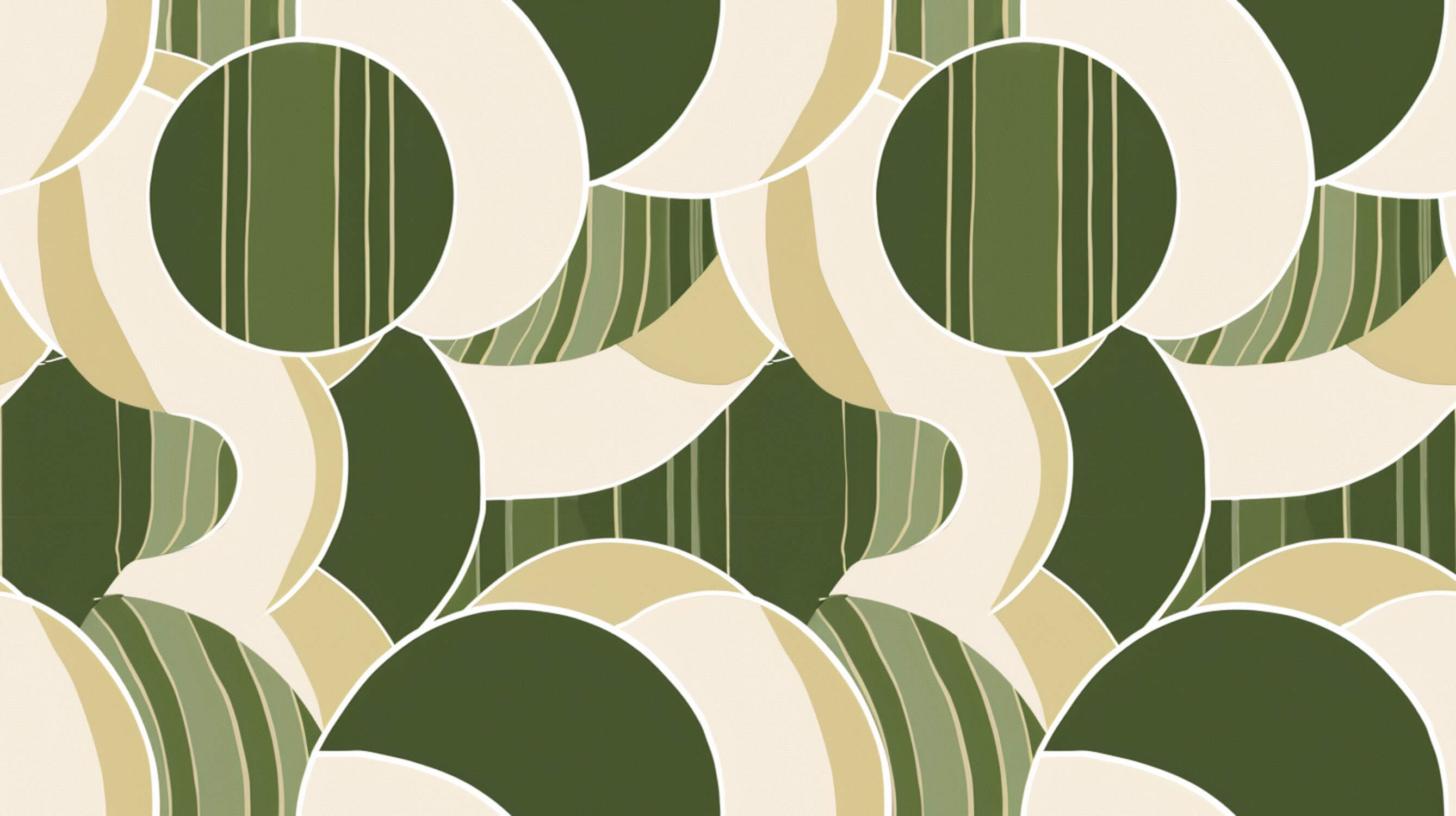 Papier Peint Motif Année 70 Vert