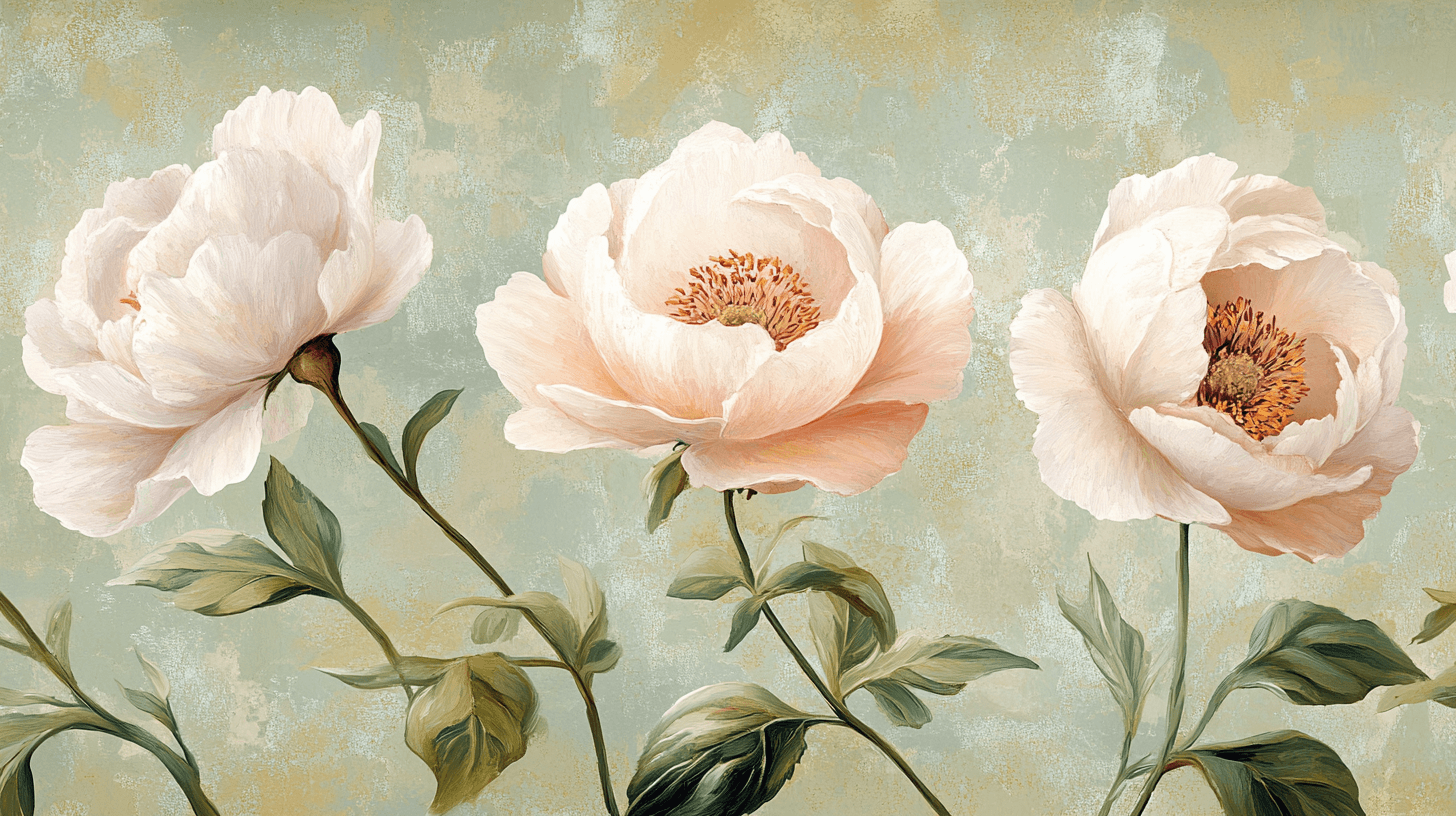 Papier Peint Fleuri Vintage Camelia