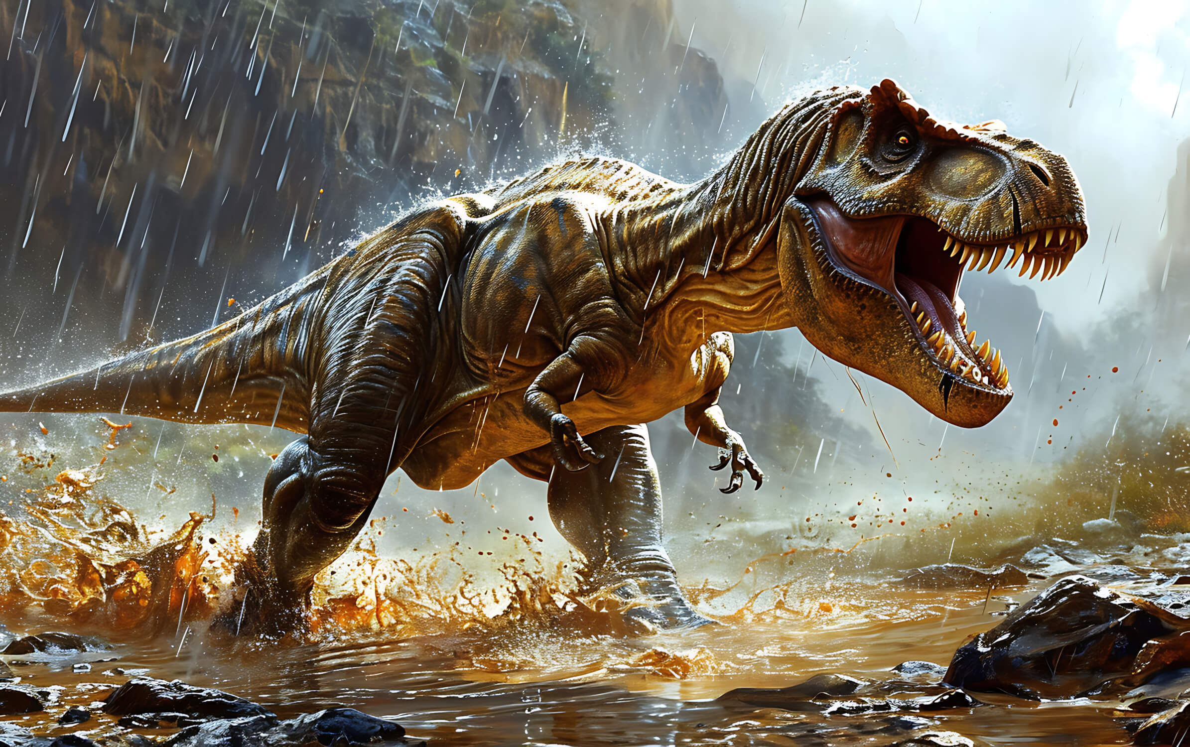 Papier Peint Dinosaure T Rex Affamé
