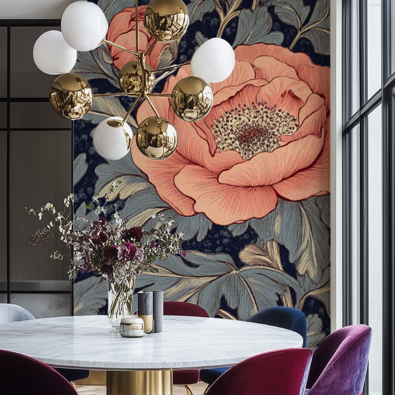 Papier peint vintage vintage salon chaise