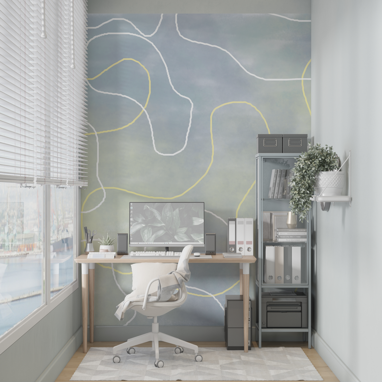 Papier peint aquarelle abstraites merlin leroy