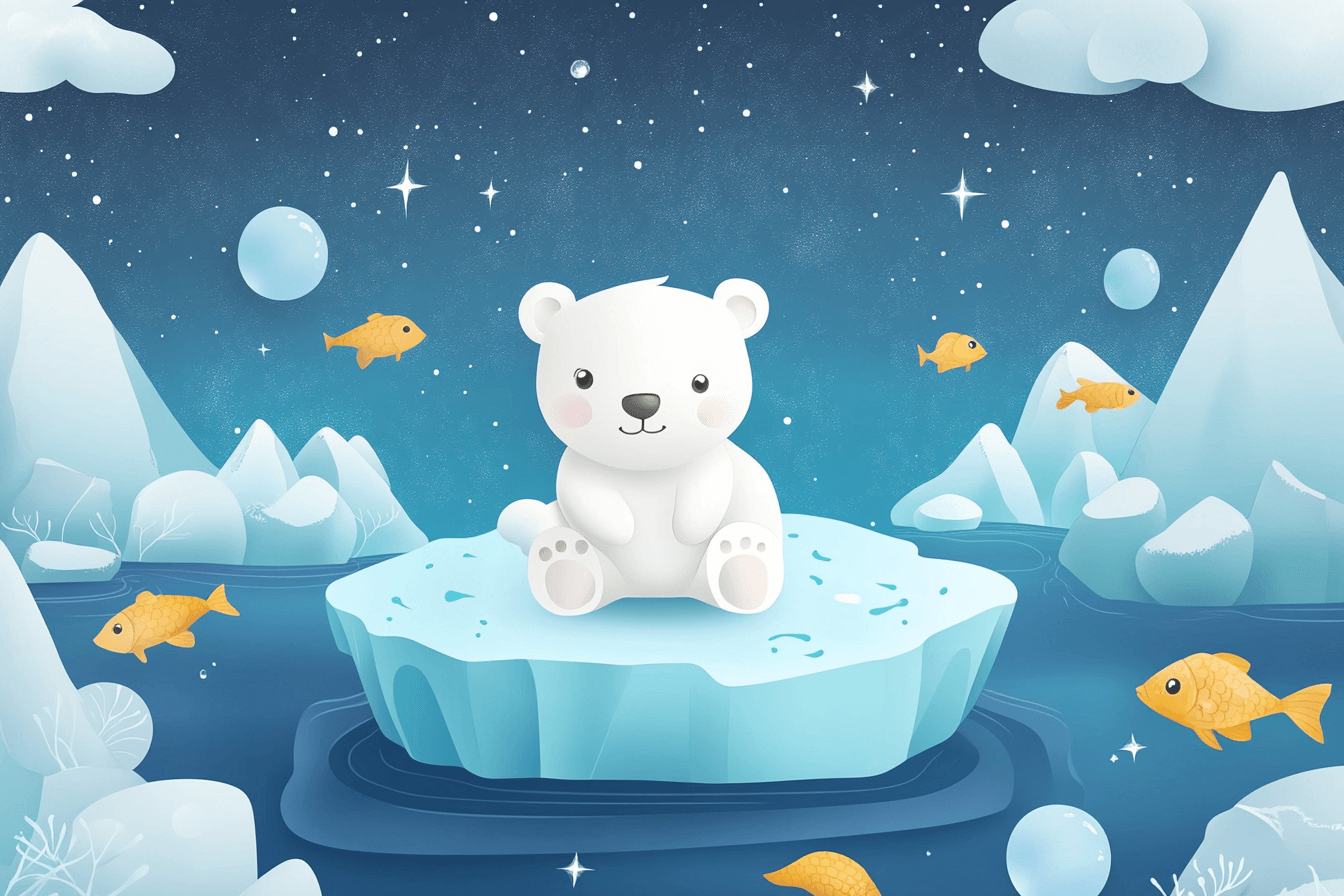 Papier Peint Bébé Ours Blanc