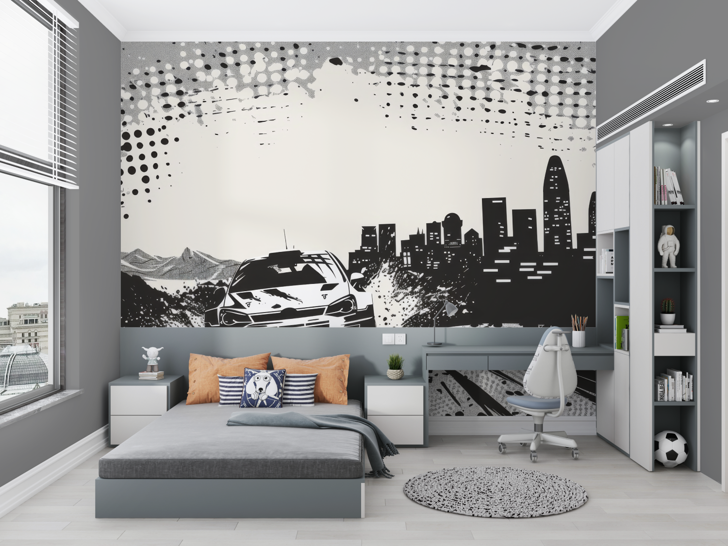 Papier peint voiture de rally ado chambre petit