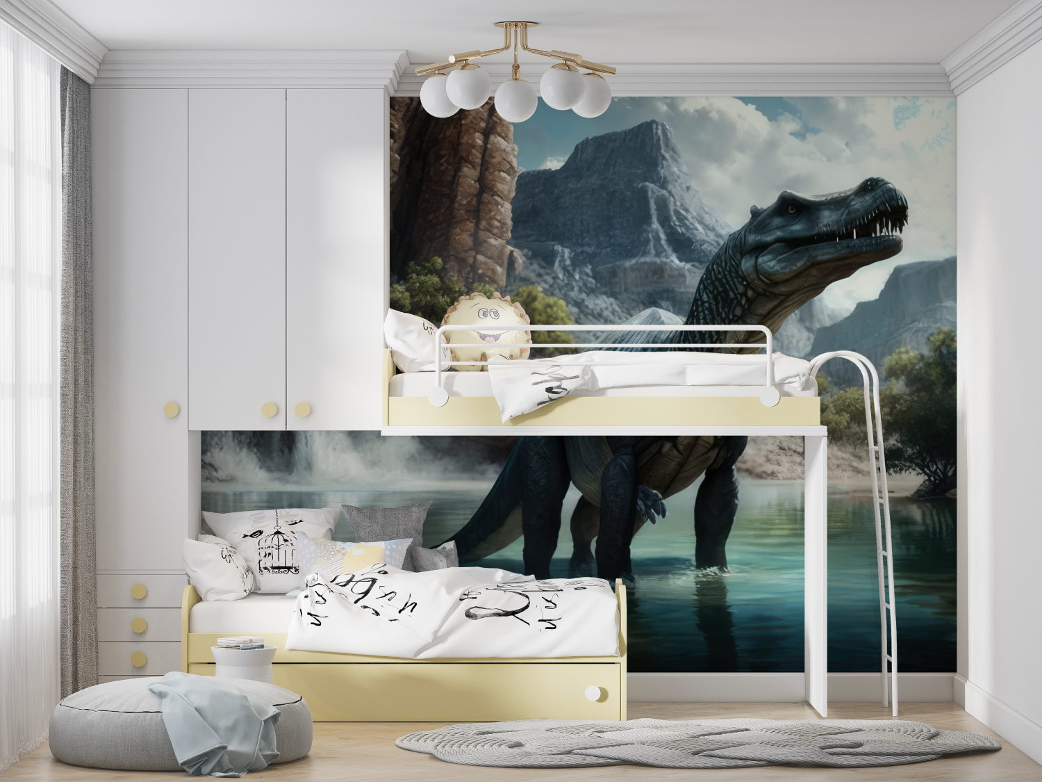 Papier Peint Dinosaure Dessiné - tapisseries murale