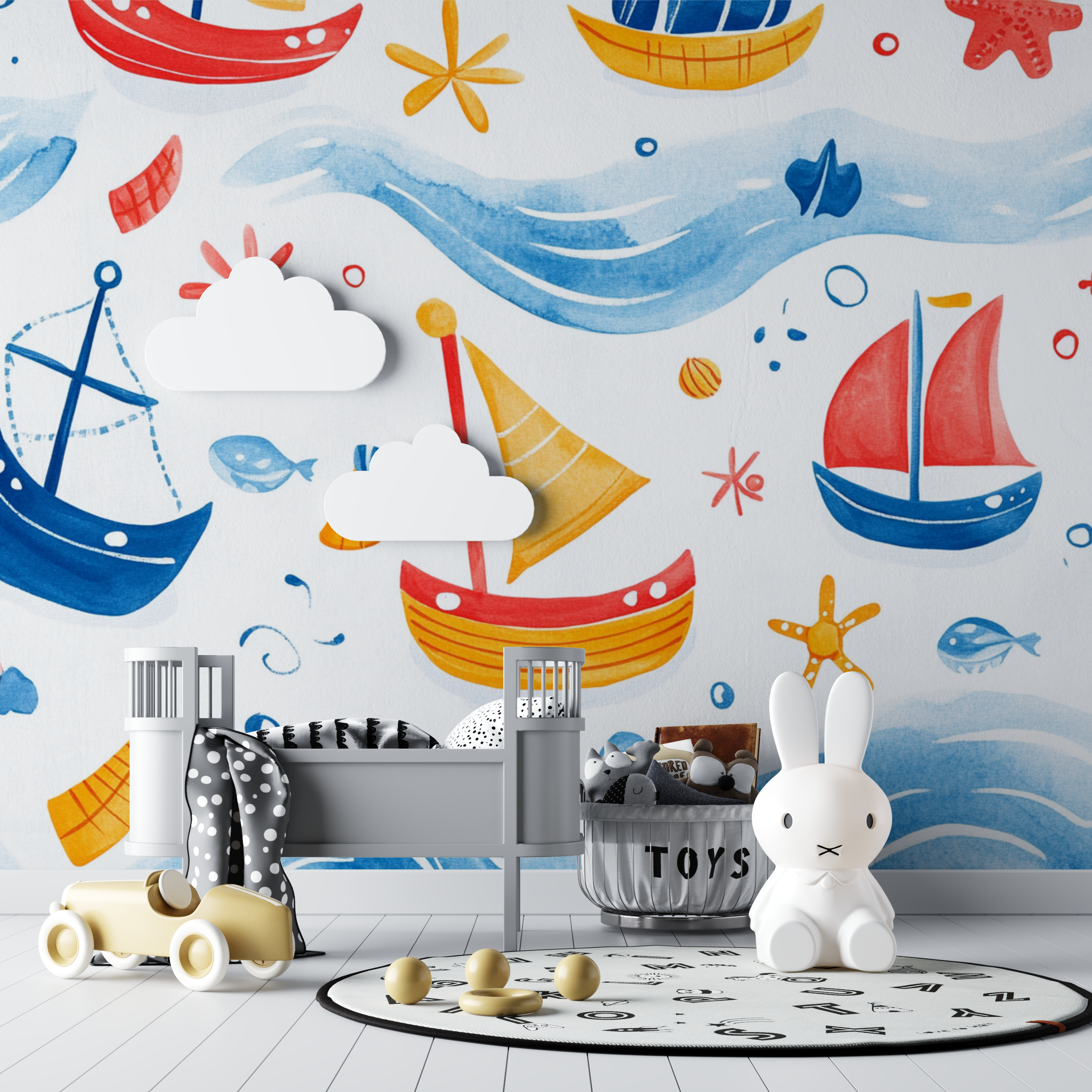 Papier peint marin vogue matelot bebe tipi