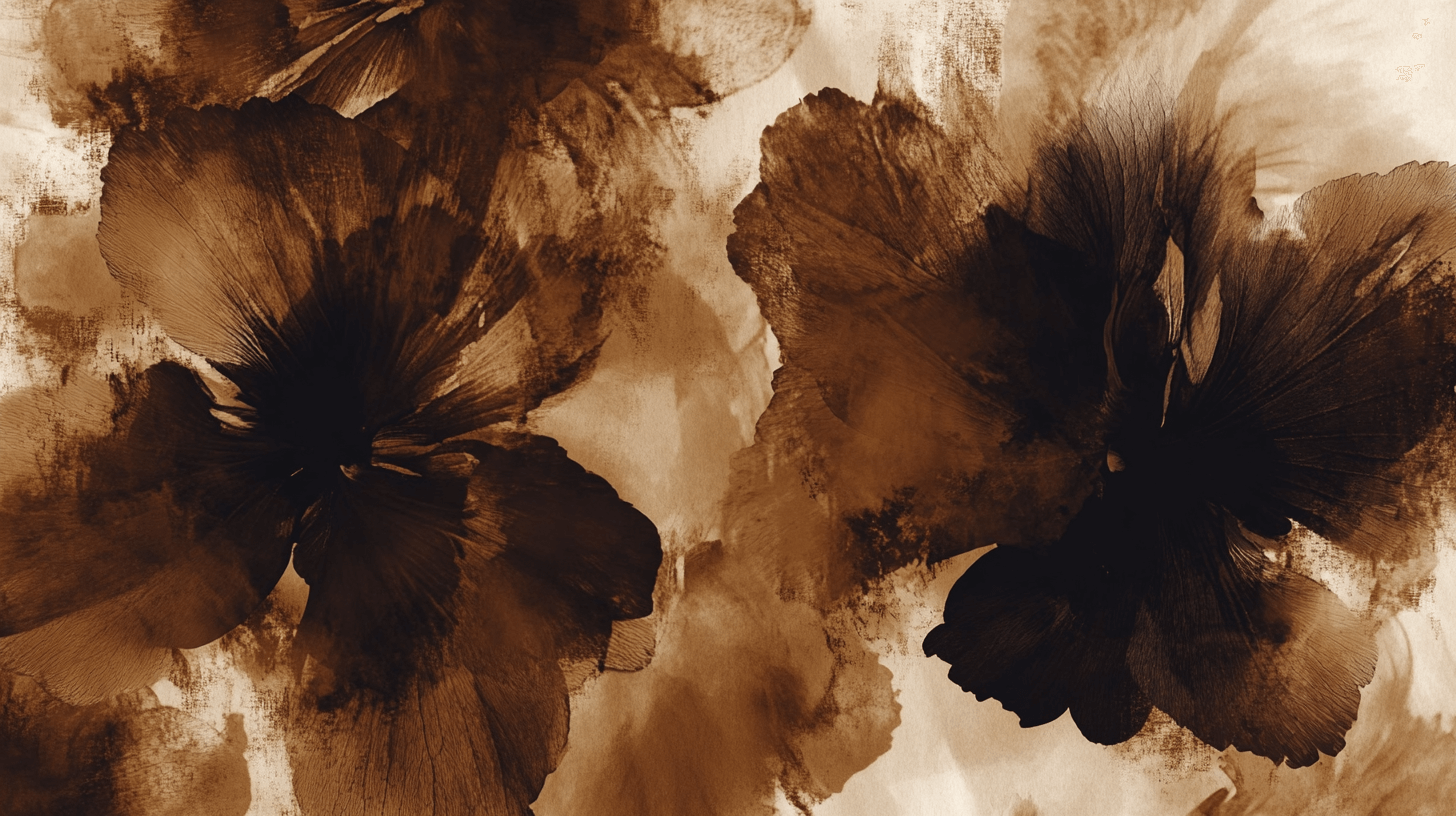 Papier Peint Fleur Marron