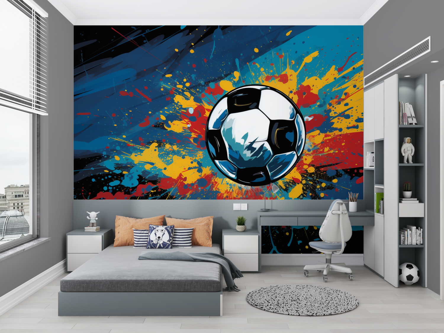 Papier peint foot vintage chambre petit