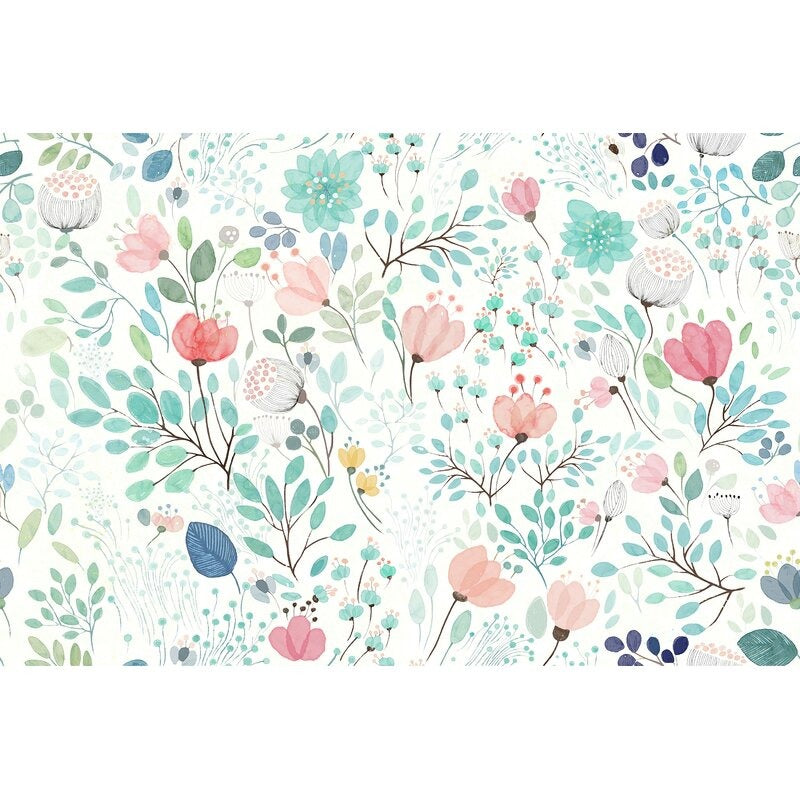 Multicolored flowery wallpaper