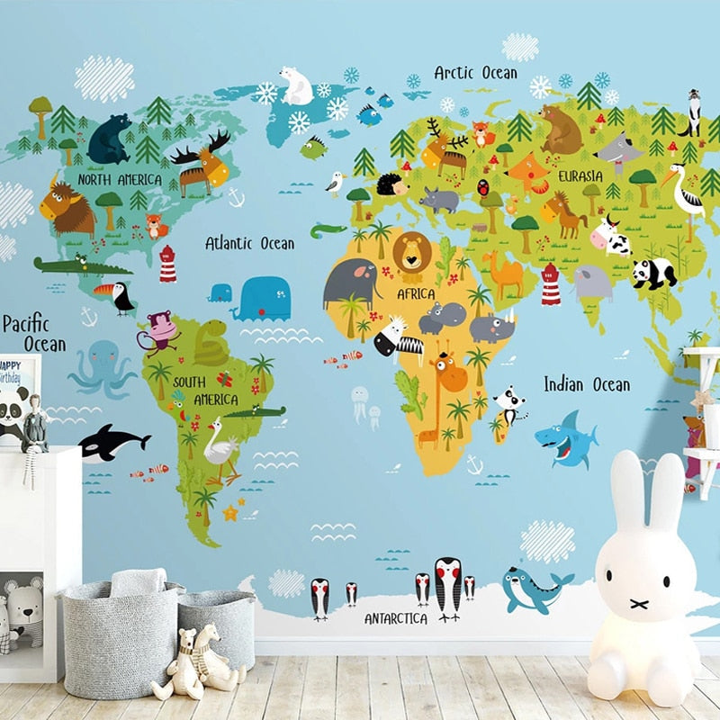 Sfondo mappa del mondo <br/> Tema del mondo animale