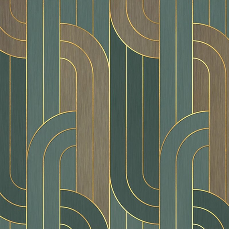 Green wallpaper living room