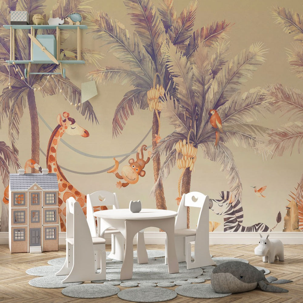 Sfondi animali <br/> Giraffa e giungla seppia