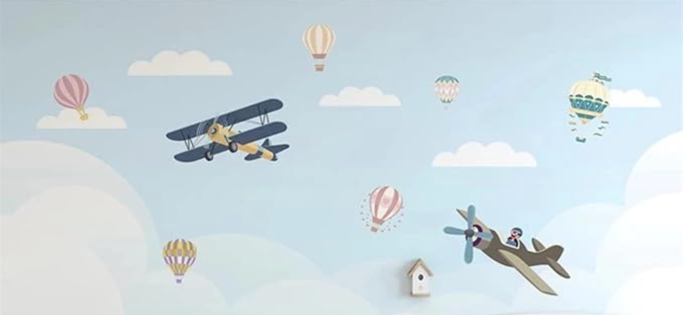 Decorazione dell'aereo della camera da letto per ragazzi