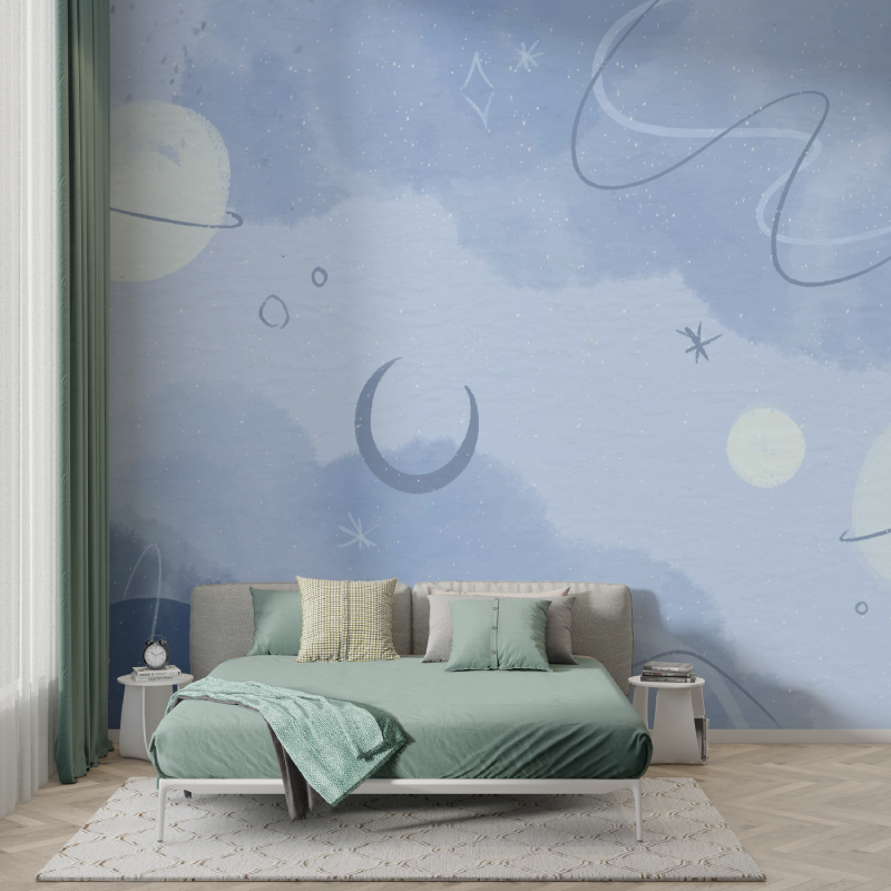 Papier peint espace planete enfant murs