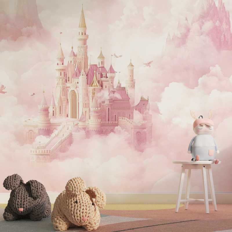 Papier peint princesse banniere...teau tapisserie pour fille