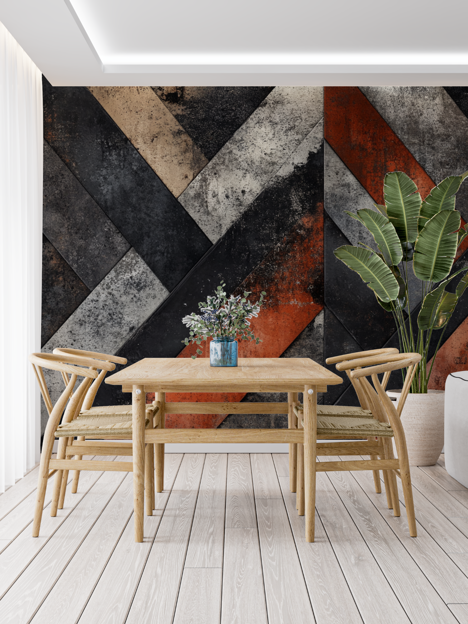 Papier peint terracotta et gris...acite panoramique tendance