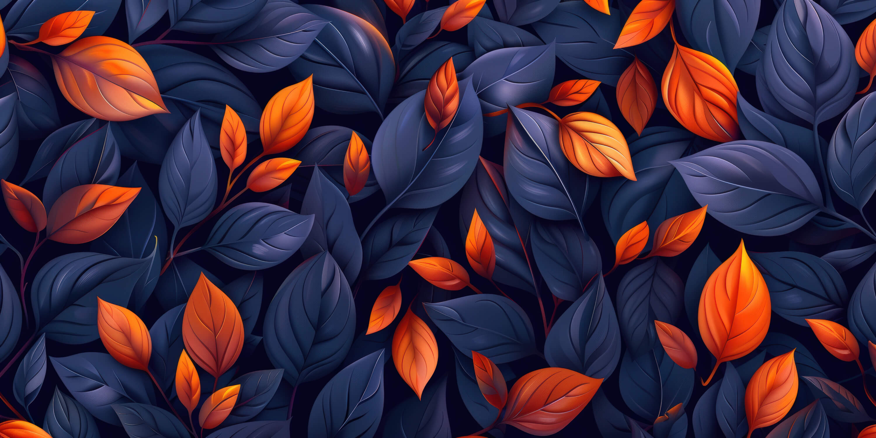 Papier Peint Bleu Foncé Orange