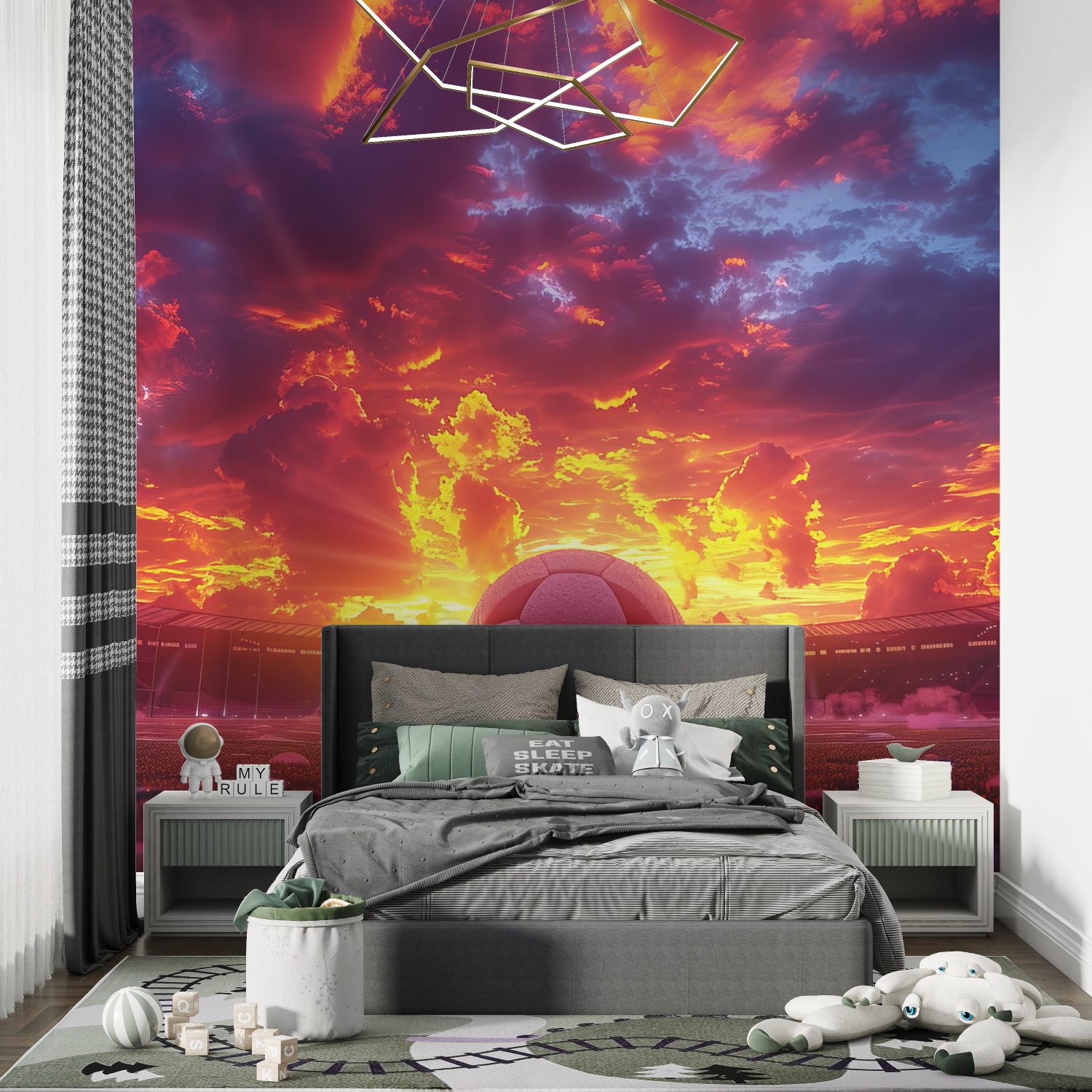 Papier peint xxl foot panoramique chambre de garcon