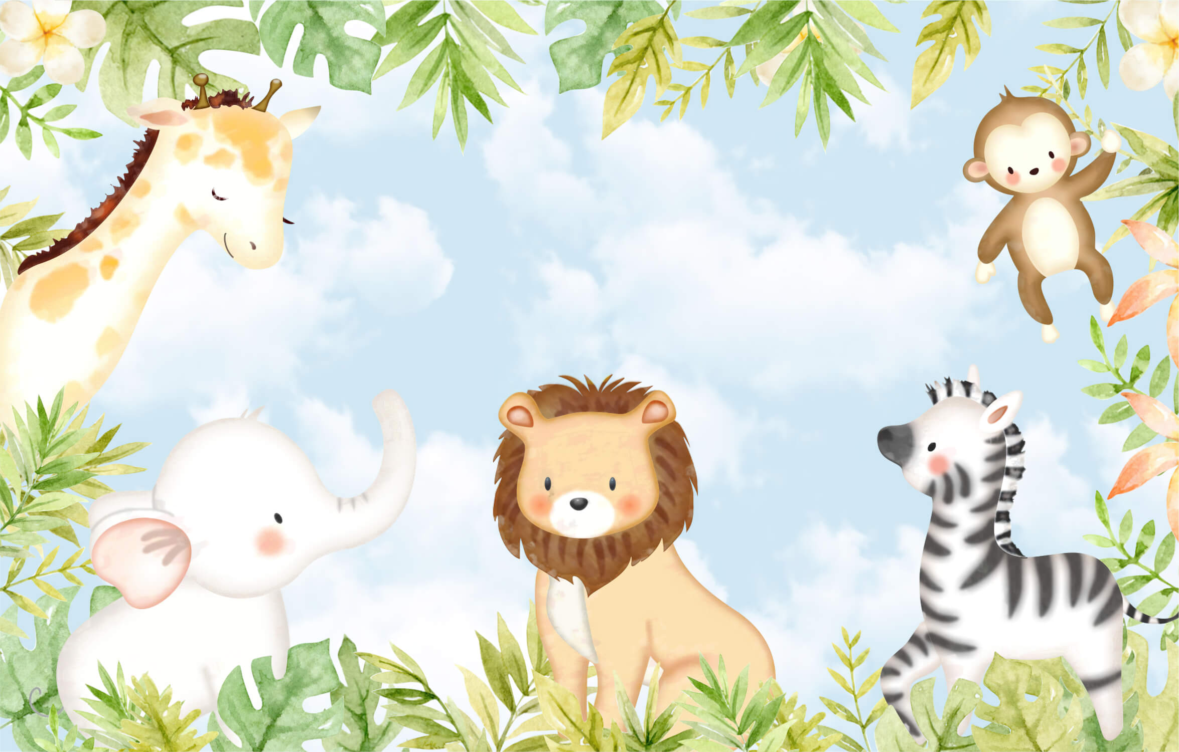 Papier Peint Lion Et Animaux De La Forêt