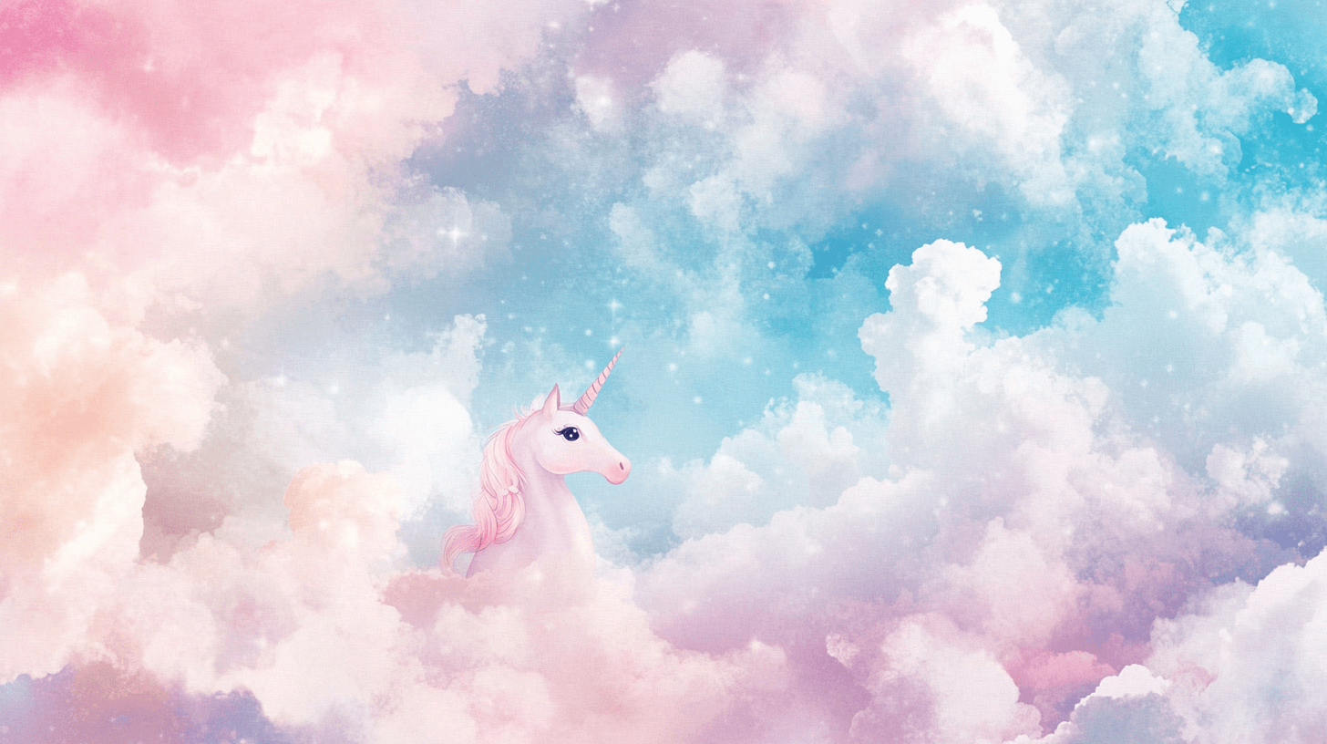 Papier Peint Décoration Licorne Chambre Nuage Fantaisie