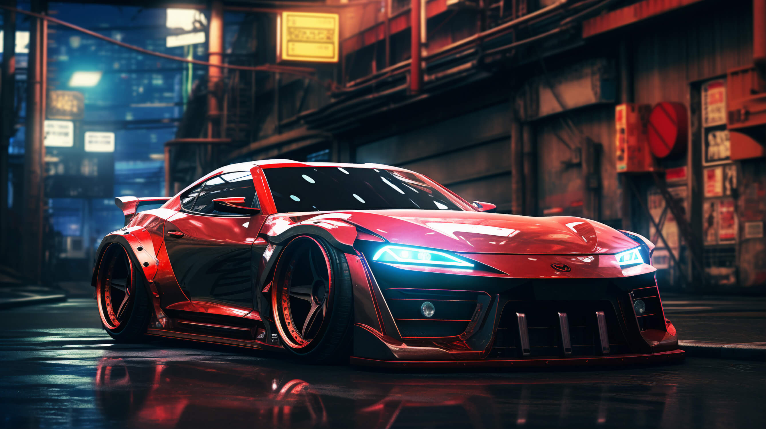 Papier Peint Voiture Tuning De Nuit